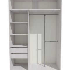 Шкаф-купе 1300 серии SILVER S3+S4+B2+PL4 (2 ящика+F обр.штанга) профиль «Серебро» в Покачах - pokachi.mebel24.online | фото 2