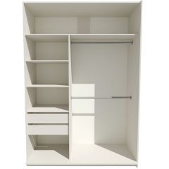 Шкаф-купе 1400 серии SOFT D6+D6+B2+PL3 (2 ящика+2штанги) профиль «Капучино» в Покачах - pokachi.mebel24.online | фото 3
