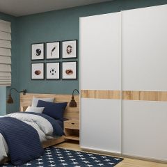 Шкаф-купе 1400 серии SOFT D6+D6+B2+PL3 (2 ящика+2штанги) профиль «Капучино» в Покачах - pokachi.mebel24.online | фото