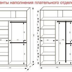 Шкаф-купе 1400 серии SOFT D8+D2+B2+PL4 (2 ящика+F обр.штанга) профиль «Графит» в Покачах - pokachi.mebel24.online | фото 7