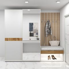 Шкаф-купе 1600 серии SOFT D6+D4+B2+PL2 (2 ящика+1штанга+1 полка) профиль «Капучино» в Покачах - pokachi.mebel24.online | фото