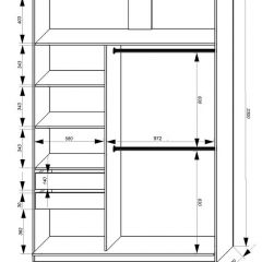 Шкаф-купе 1600 серии SOFT D8+D2+B2+PL4 (2 ящика+F обр.штанга) профиль «Графит» в Покачах - pokachi.mebel24.online | фото 2