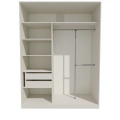 Шкаф-купе 1700 серии NEW CLASSIC K4+K4+B2+PL4 (2 ящика+F обр. штанга) профиль «Капучино» в Покачах - pokachi.mebel24.online | фото 2