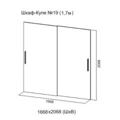 Шкаф-купе №19 Серия 3 Квадро (1700) Ясень Анкор светлый в Покачах - pokachi.mebel24.online | фото 5