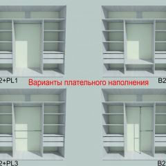 Шкаф-купе 1950 серии SILVER S3+S1+S4 B22+PL3 (по 2 ящика лев/прав+2 штанги) профиль «Серебро» в Покачах - pokachi.mebel24.online | фото 6