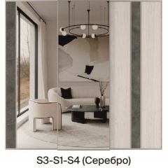 Шкаф-купе 1950 серии SILVER S3+S1+S4 B22+PL3 (по 2 ящика лев/прав+2 штанги) профиль «Серебро» в Покачах - pokachi.mebel24.online | фото 9