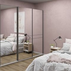 Шкаф-купе 2100 серии SOFT D4+D4+D4+B22+PL1 (по 2 ящика лев/прав+1штанга) профиль «Графит» в Покачах - pokachi.mebel24.online | фото