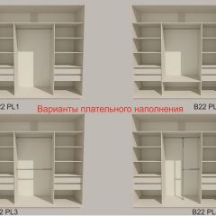 Шкаф-купе 2100 серии SOFT D7+D3+D3+B22+PL4 (по 2 ящика лев/прав+2штанги) профиль «Капучино» в Покачах - pokachi.mebel24.online | фото 6
