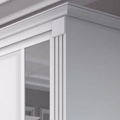 Шкаф-купе 2150 серии NEW CLASSIC K6Z+K1+K6+B22+PL2(по 2 ящика лев/прав+1 штанга+1 полка) профиль «Капучино» в Покачах - pokachi.mebel24.online | фото 4