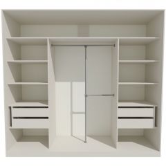 Шкаф-купе 2450 серии NEW CLASSIC K4+K4+K4+B22+PL4 (по 2 ящика лев/прав+F обр.штанга) профиль «Капучино» в Покачах - pokachi.mebel24.online | фото 2