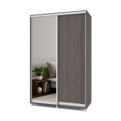 РОЛАНД Шкаф-купе с зеркалом Анкор темный (450*1400) Р442 в Покачах - pokachi.mebel24.online | фото 2