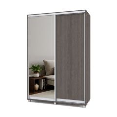 РОЛАНД Шкаф-купе с зеркалом Анкор темный (450*1500) Р452 в Покачах - pokachi.mebel24.online | фото 2