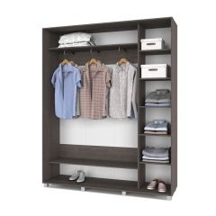 РОЛАНД Шкаф-купе с зеркалом Анкор темный (450*1800) Р482 в Покачах - pokachi.mebel24.online | фото 2
