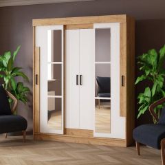 Шкаф-купе ТВИСТ Белый/Дуб крафт золотой в Покачах - pokachi.mebel24.online | фото