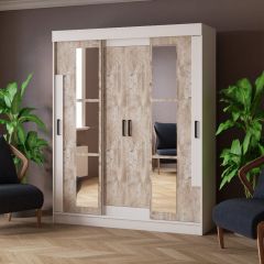 Шкаф-купе ТВИСТ Белый/Дуб юкон в Покачах - pokachi.mebel24.online | фото