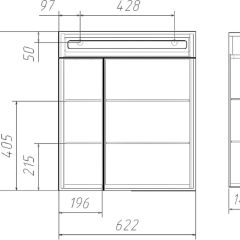 Шкаф-зеркало Аврора 60 с подсветкой LED Домино (DV8005HZ) в Покачах - pokachi.mebel24.online | фото 12