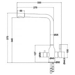 Смеситель д/кухни MELANA-F610304 Stello нерж.сталь, с переключателем на фильтр, однорычажный, сатин в Покачах - pokachi.mebel24.online | фото 4