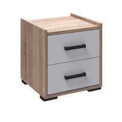 Спальня Соната Тумба прикроватная (дуб сонома/белый) в Покачах - pokachi.mebel24.online | фото