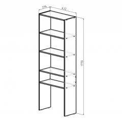 Стеллаж Элемент-1 (дуб сонома) в Покачах - pokachi.mebel24.online | фото 2