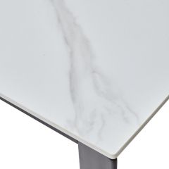 Стол CORNER 120 MATT WHITE MARBLE SOLID CERAMIC / BLACK, ®DISAUR в Покачах - pokachi.mebel24.online | фото 8