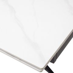 Стол FORIO 160 MATT WHITE MARBLE SOLID CERAMIC / BLACK, ®DISAUR в Покачах - pokachi.mebel24.online | фото 9