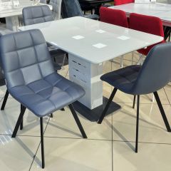 Стул CHILLI SQUARE HK017-09 серо-черничный, PU/ черный каркас М-City в Покачах - pokachi.mebel24.online | фото 6