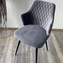 Стул HERMAN 360 град. СЕРЫЙ #27, велюр / черный каркас М-City в Покачах - pokachi.mebel24.online | фото