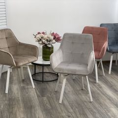 Стул MAVERICK 360 град. поворот. BLUVEL-40 BEIGE/ белый каркас, М-City в Покачах - pokachi.mebel24.online | фото 3