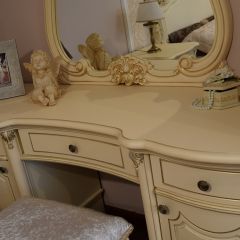 Туалетный стол + Зеркало Мона Лиза (крем) в Покачах - pokachi.mebel24.online | фото 5