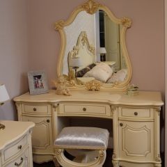 Туалетный стол + Зеркало Мона Лиза (крем) в Покачах - pokachi.mebel24.online | фото 6