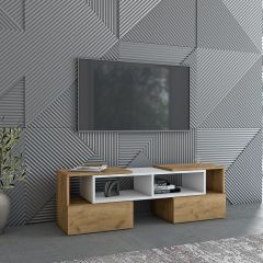 Тумба раздвижная (ЛДСП дуб крафт золотой/белый) в Покачах - pokachi.mebel24.online | фото 3