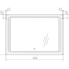 Зеркало Galaxy 100 alum с подсветкой Sansa (SG1008Z) в Покачах - pokachi.mebel24.online | фото 7