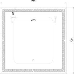 Зеркало Паликир 700х700 с подсветкой Домино (GL7051Z) в Покачах - pokachi.mebel24.online | фото 6