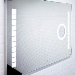 Зеркало Quadro 100 alum (линза) с подсветкой Sansa (SQL1030Z) в Покачах - pokachi.mebel24.online | фото 3