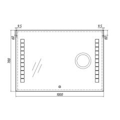 Зеркало Quadro 100 alum (линза) с подсветкой Sansa (SQL1030Z) в Покачах - pokachi.mebel24.online | фото 8