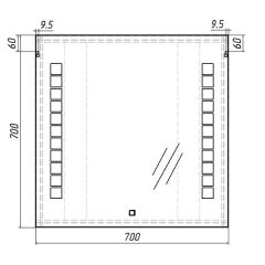 Зеркало Quadro 70 alum с подсветкой Sansa (SQ1016Z) в Покачах - pokachi.mebel24.online | фото 6