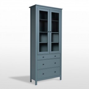 2.08.07.130.6 САГА шкаф с витриной 90 темно-бирюзовый RU в Покачах - pokachi.mebel24.online | фото