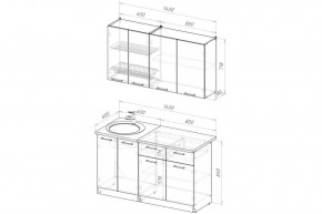 АНТИКА Кухонный гарнитур Медиум 2 (1400 мм) в Покачах - pokachi.mebel24.online | фото 2