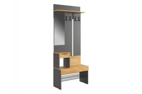 БАСКО Прихожая К3 (графит) в Покачах - pokachi.mebel24.online | фото 2