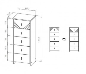 БАЙКАЛ Комод (5 ящиков) Графит/Дуб золотой в Покачах - pokachi.mebel24.online | фото 3