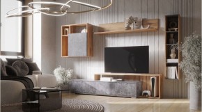 ДАЛЛАС Гостиная (модульная) цемент темный в Покачах - pokachi.mebel24.online | фото