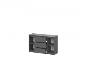 ДЕНВЕР Комод 3 ящика двухстворчатый (Графит серый) в Покачах - pokachi.mebel24.online | фото 3