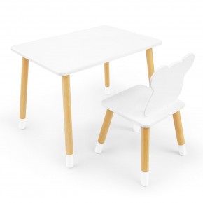 Детский комплект стол и стул «Мишка» Rolti Baby (белый/береза, массив березы/мдф) в Покачах - pokachi.mebel24.online | фото