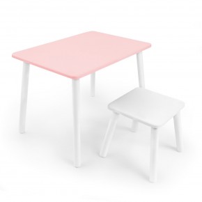 Детский комплект стол и табурет Rolti Baby (розовая столешница/белое сиденье/белые ножки) в Покачах - pokachi.mebel24.online | фото 1