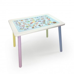 Детский стол с накладкой Алфавит (Белый/Цветной) в Покачах - pokachi.mebel24.online | фото