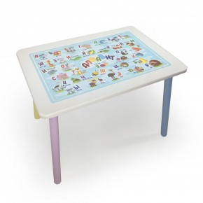 Детский стол с накладкой Алфавит (Белый/Цветной) в Покачах - pokachi.mebel24.online | фото 2
