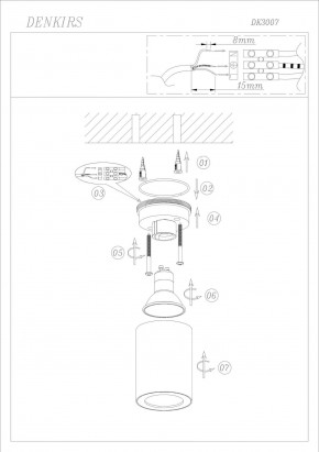 DK3007-WH Накладной светильник влагозащ., IP 44, 15 Вт, GU10, белый, алюминий в Покачах - pokachi.mebel24.online | фото 4