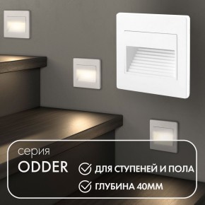 DK3050-WH Светильник встраиваемый в стену, IP 20, LED 3000, 1 Вт, белый, пластик в Покачах - pokachi.mebel24.online | фото 5
