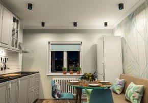 DK3090-BK+CY Светильник накладной IP 20, 10 Вт, GU5.3, LED, черный/голубой, пластик в Покачах - pokachi.mebel24.online | фото 2
