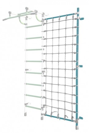 Дополнительная стойка к пристенному ДСК Pastel с сеткой для лазания, цв. бирюзовый в Покачах - pokachi.mebel24.online | фото